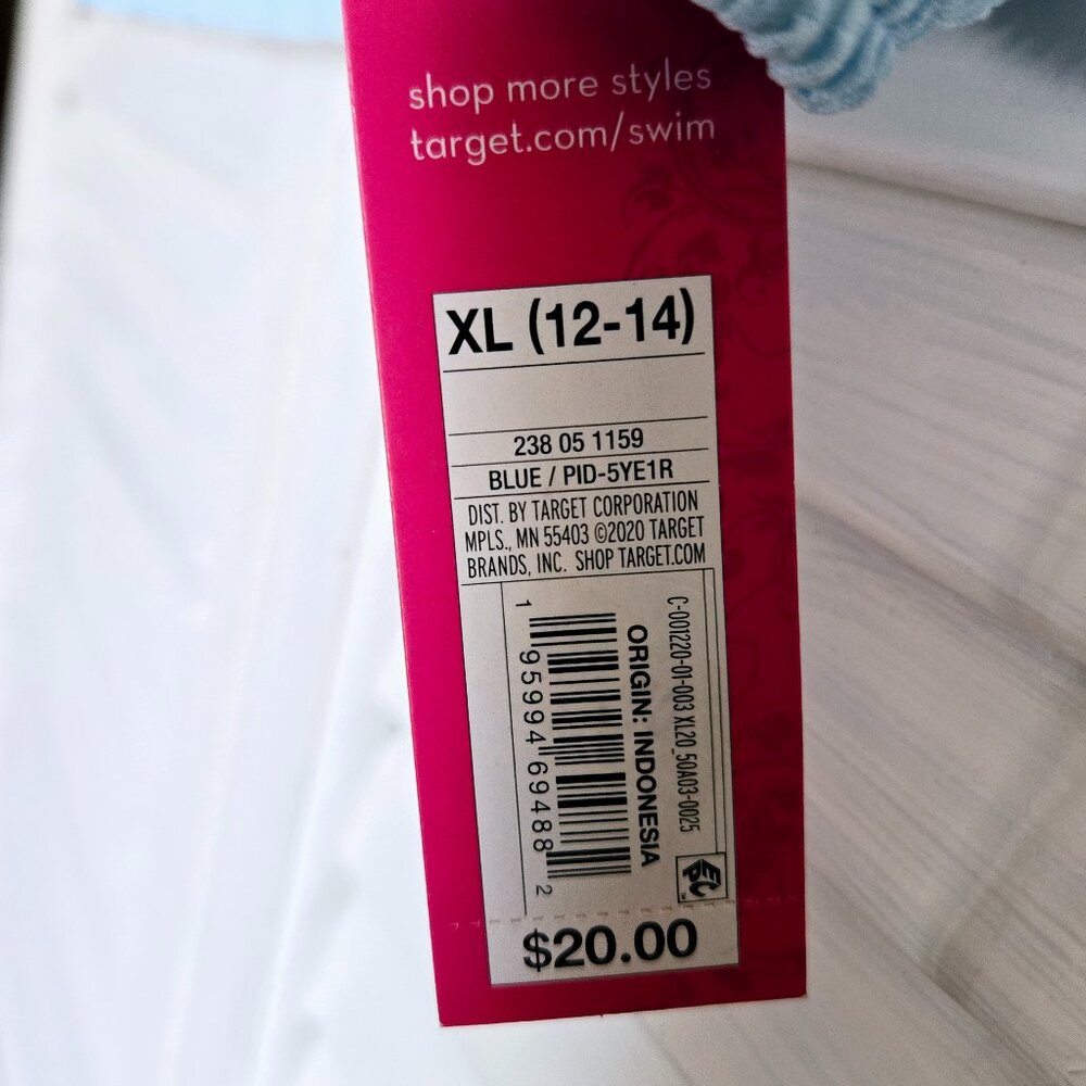 NWT TARGET XHILARATION BABY BLUE BRALETTE STYLE TEXTURED BIKINI TOP XL (12-14) - Picture 5 of 6